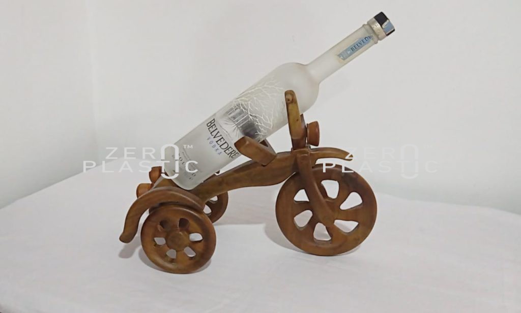 Wooden wine bottle holder Plastic Alternative Products by ZeroPlastic